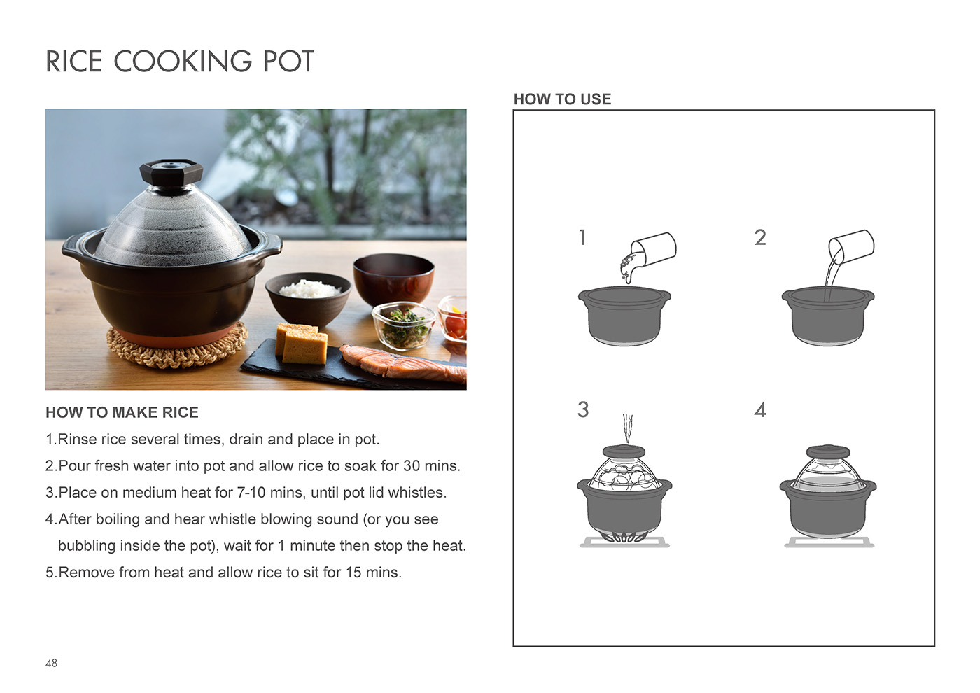 Catalog 2020, Cook, Rice, Cooking pot, GOHANGAMA, Glass Lid, Rice Cooker, whistle, drain, rinse