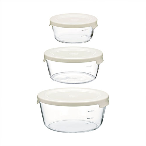 Hario Heatproof Glass Storage Container 3pc Set - MST-3018-OW