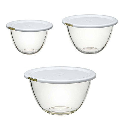 Hario Mixing Bowl with the lid 3pc Set - MXPF-4904-W