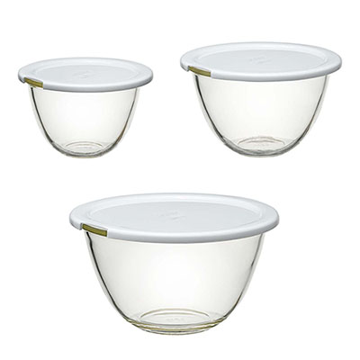 Mixing Bowl with the lid 3pc Set - MXPF-4904-W
